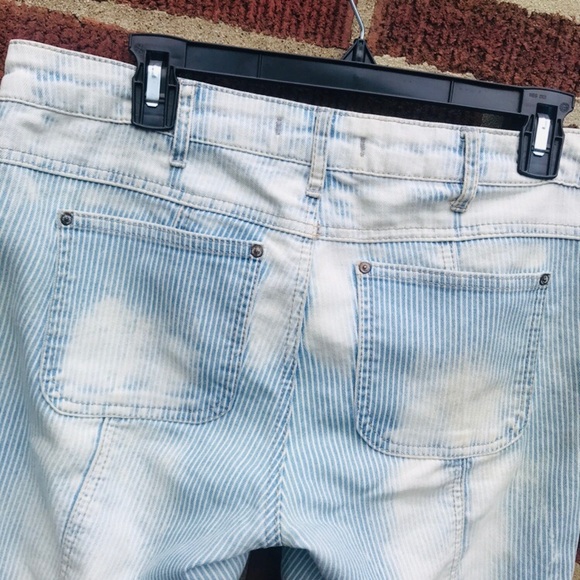 Free People Bleached "Conductor" Striped Moto Jeans - Picture 8 of 8